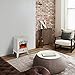 GMHome Free Standing Electric Fireplace Cute Electric Heater Log Fuel Effect Realistic Flame Space Heater, 1500W - White