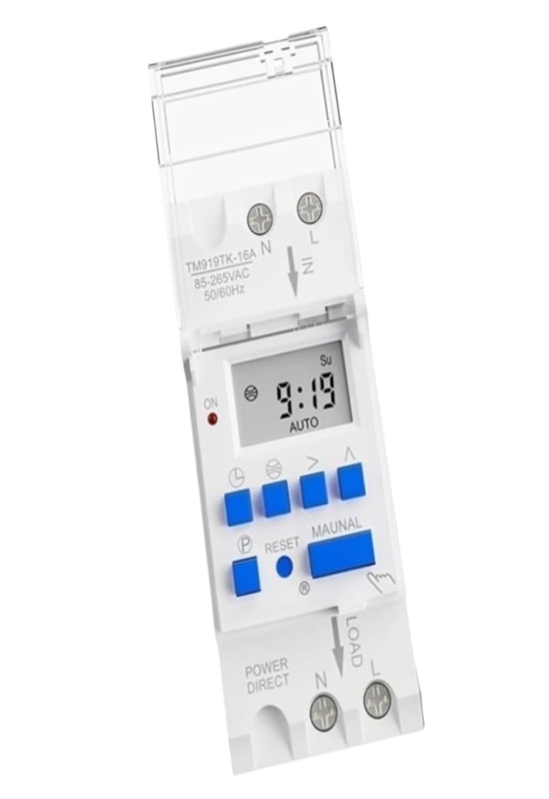 TM919TK Interruptor de temporizador astronómico 16A 3200W Temporizador electrónico digital con longitud de latitud configuración Calendario perpetuo for control automático de salida y puesta de sol