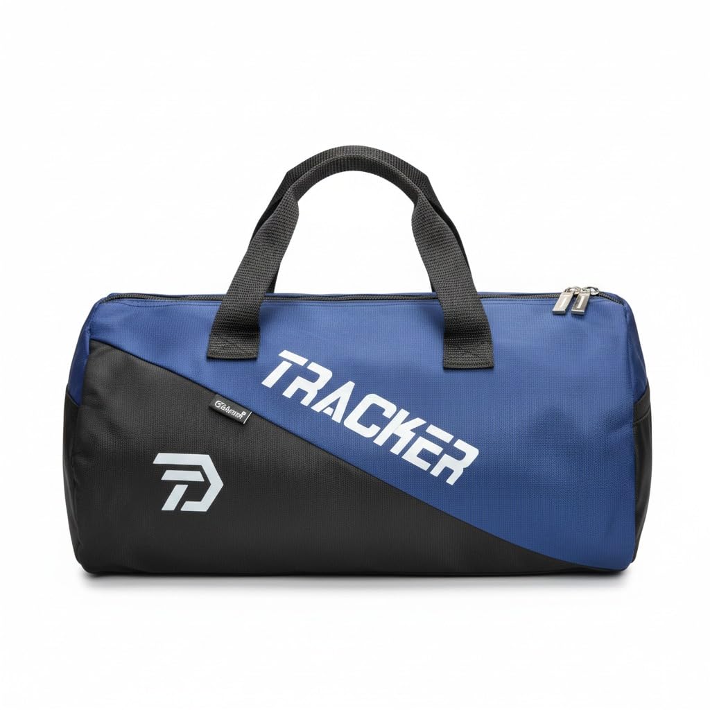 Gym & Sports Duffel Bag | Large Capacity Polyester Gym Bag with Shoulder Strap | Travel, Workout & Sports Use (Blue & Black)-image-46