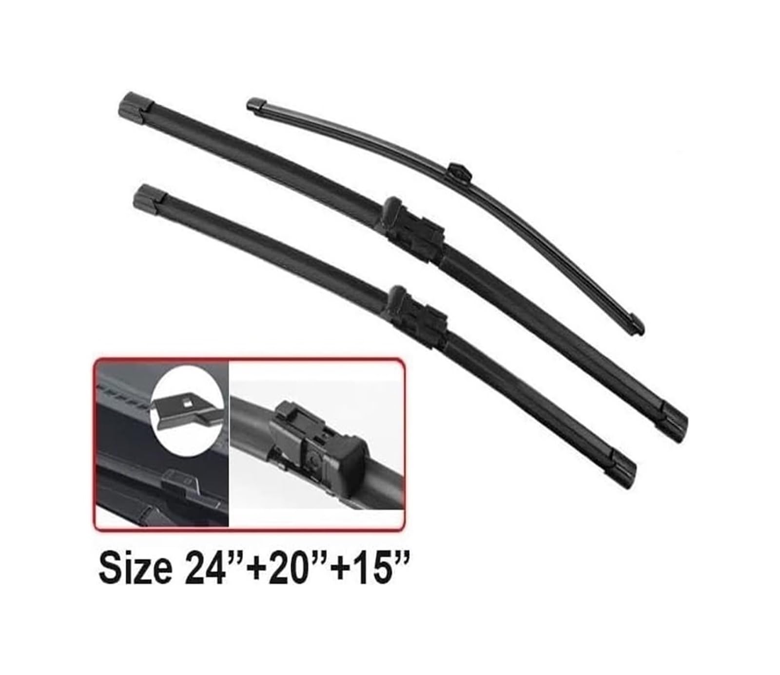 Auto Limpiaparabrisas Juego Para Q5 FY SUV 2017 2018 2019 2020 2021 2022 2023 Accesorios Para Coche Escobillas Limpiaparabrisas Delanteras Y Traseras 24" + 20" + 15"