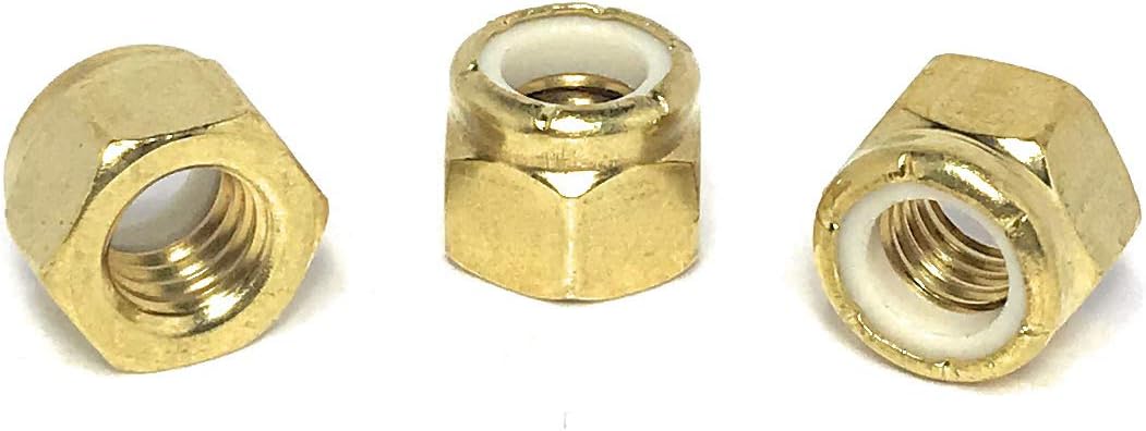 3/8-16 Nylon Insert Lock Nuts Solid Brass (25 Pcs)
