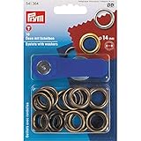 Großen Wert Prym Ösen Plus Unterlegscheiben, Metall, antik Messing, 14 mm, 10-TLG.