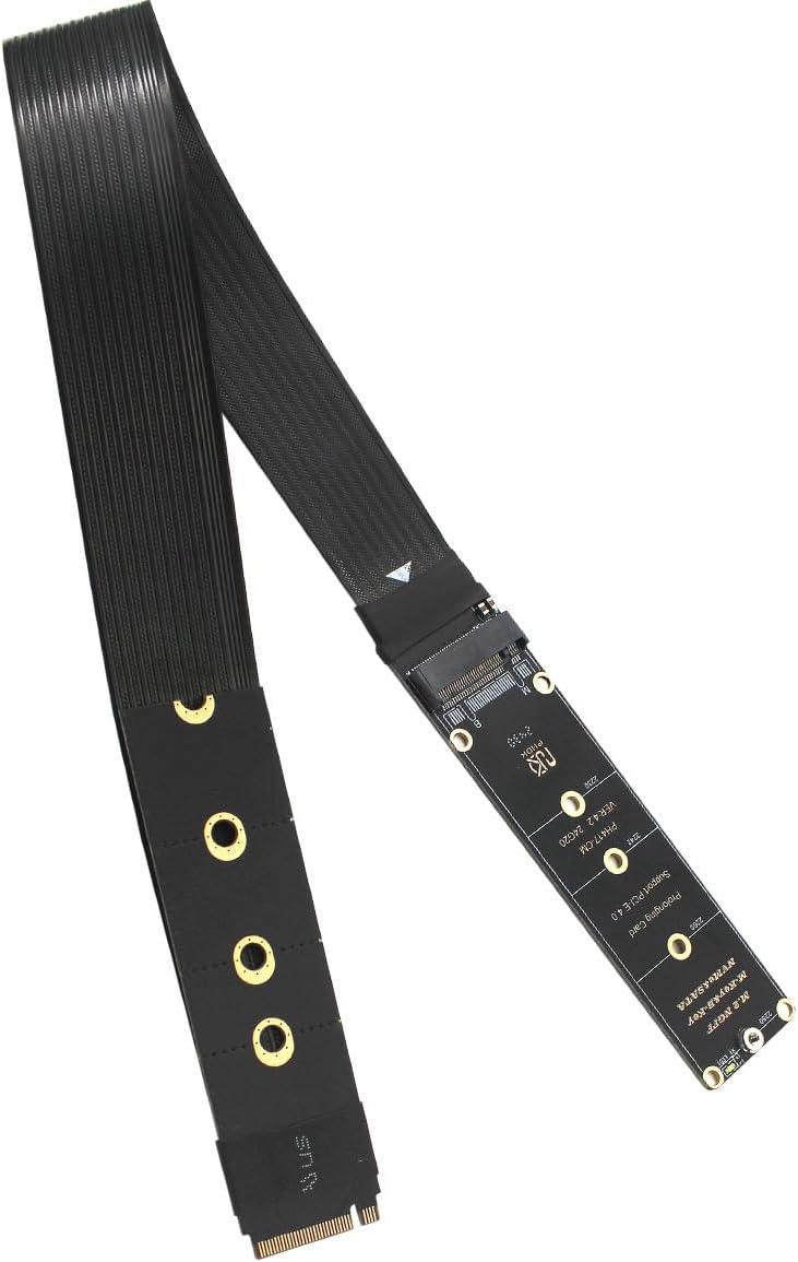 M.2 NVME Extender,NGFF M-Key PCIe SSD Extention Card with 180Degree Soft-PCB Cable 30CMS