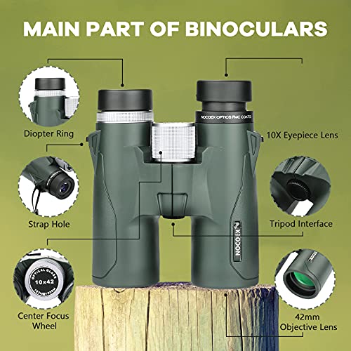NOCOEX Professionelles Fernglas Erwachsene 10x42,High Definition Fernglas,für Erwachsene mit BAK4 Prisma für Reisen… – Bild 5