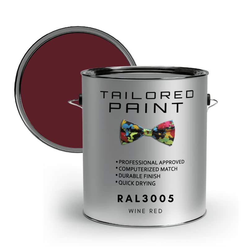 RAL3005 Wine Red 250ml Direct To Metal 1k Brush or Spray On Paint Gloss Smooth Finish Exterior & Interior (All-in-One Primer, Undercoat & Topcoat - Corrosion & Rust Resistant)