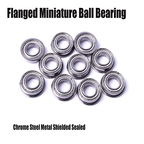 F694ZZ Miniature Flanged Bearings ID:4mm OD: 11mm Width: 4mm Double Sided Metal Shield Radial Ball Bearing