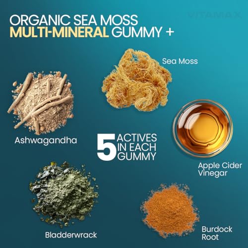 Irish Sea Moss Gummies: Multi-Mineral Vegan, Non-GMO – Made in USA