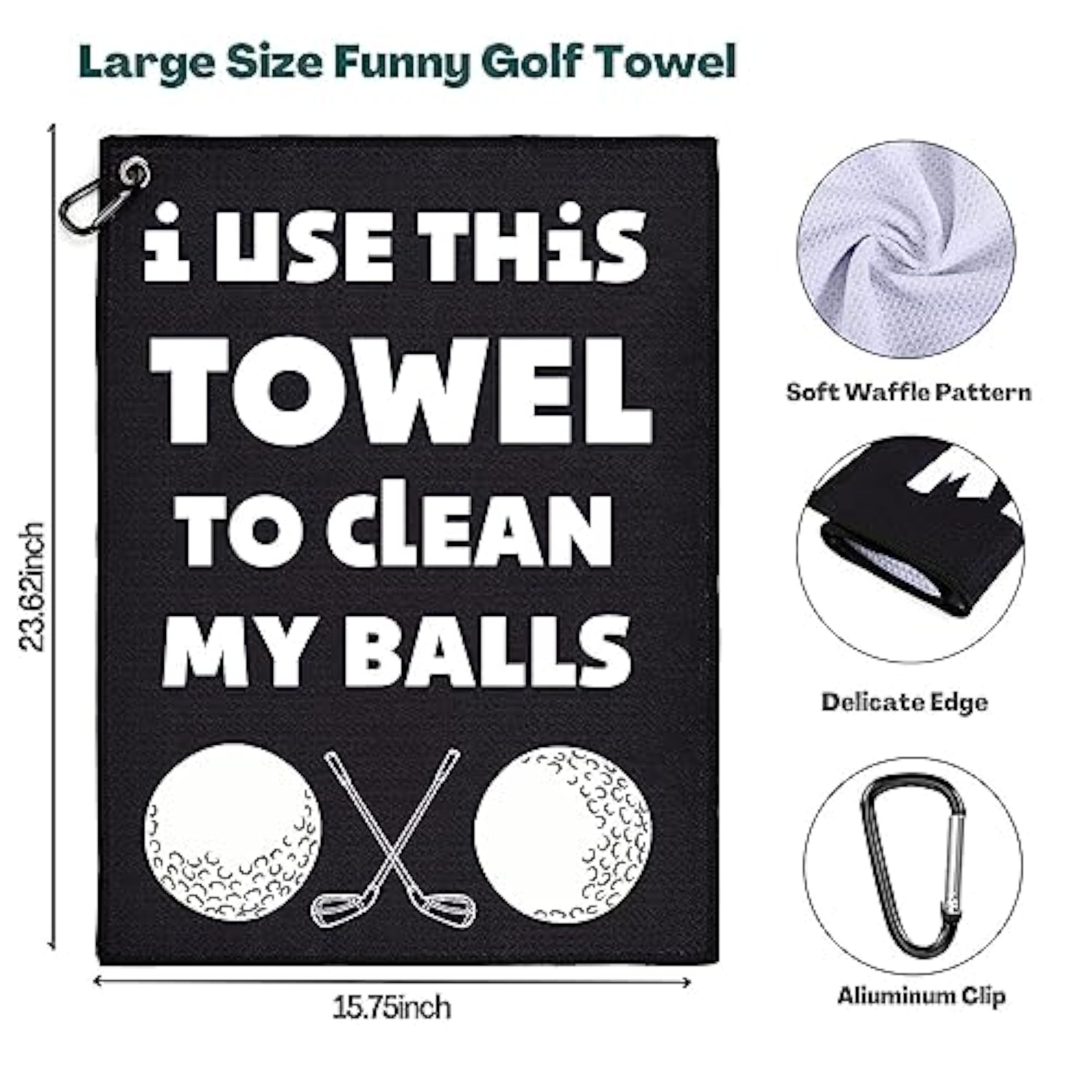 Printed Golf Towel, Wash My Balls