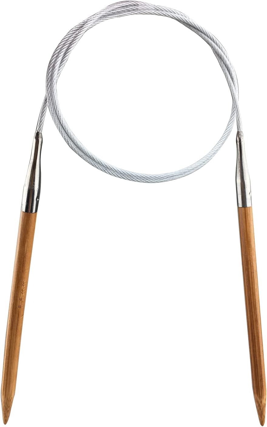 Bamboo Circular Knitting Needle,60-inch Length for Handmade Creative DIY and Any Weave Yarn Projects,US Size 8(5mm)
