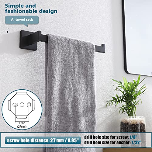 Image of KOKOSIRI Black Towel Ring Hand Towel Racks Rods Bathroom Towel Rails Kitchen Hardware Stylish Stainless Steel, Wall Mount, B3003BK