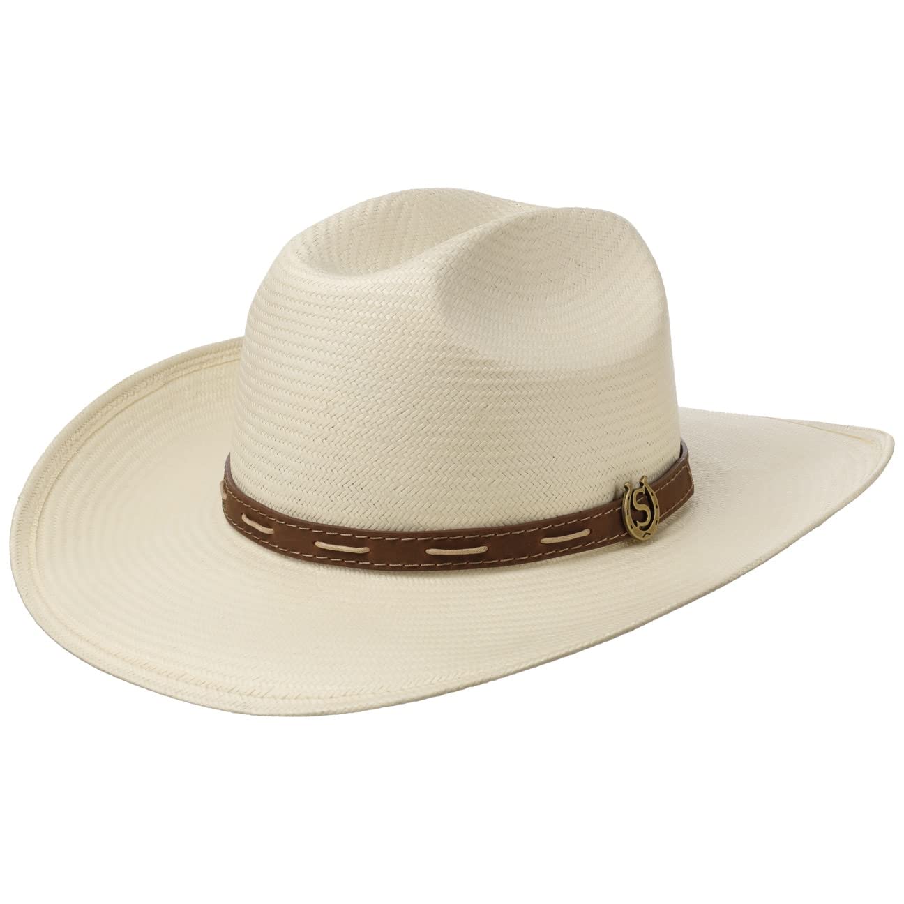Stetson Sombrero de Paja Caluca Oeste Toyo Mujer/Hombre - Playa Sol Vaquero con Banda Piel Primavera/Verano