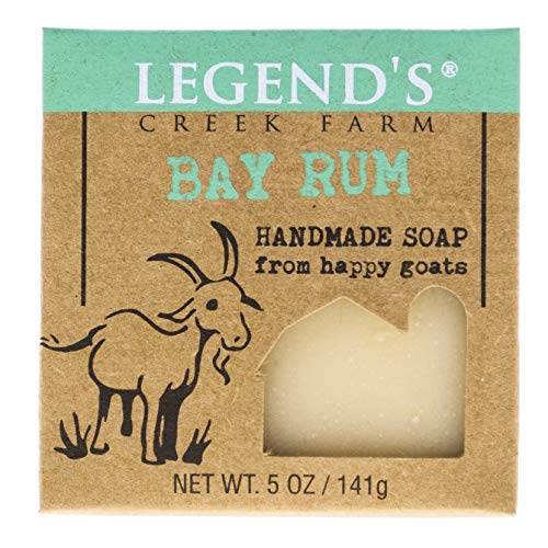 Legend’s Creek Farm, Goat Milk Soap, Moisturizing Cleansing Bar for Hands and Body, Creamy Lather and Nourishing, Gentle For Sensitive Skin, Handmade in USA, 5 Oz Bar (Bay Rum O.S.)