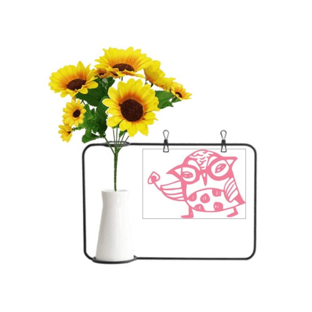 Vase tournesol artificiel avec carte bénédiction pour amoureux animaux