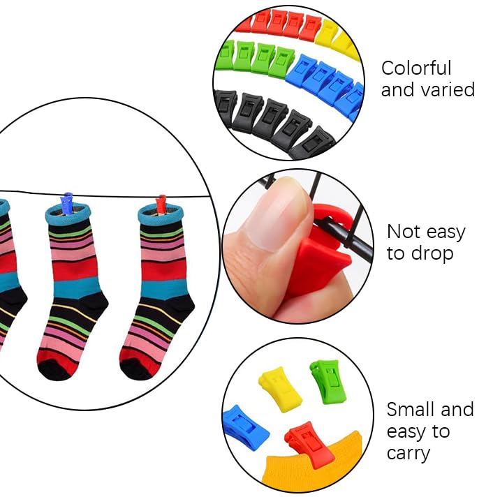 60 Mollette Per Calzini Per Lavatrice E Asciugatrice - Con Gancio, Per Evitare Perdite E Piegature - Foto 4