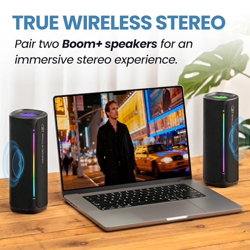 Image of Walla Boom+ Portable Bluetooth Speaker - 20W High-Power Audio, IP67 Waterproof, TWS Pairing, USB-C Charging, 8 Hours Playback, Bluetooth 6.0, Designed for Indoor Outdoor