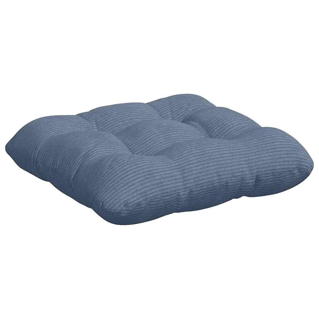 4er Set Sitzkissen 45x45 cm, Cord Stuhlkissen Blau | Weiche Stuhlauflagen mit Polyesterfüllung für Esszimmerstühle und gemütliche Stunden im Wohnzimmer.