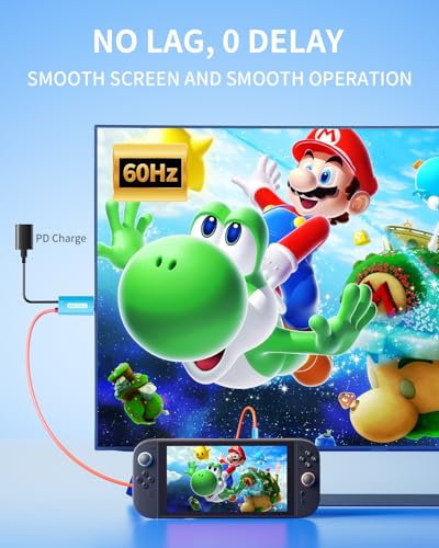 Switch 2 TV Dock Docking Station for Nintendo Switch 2,Portable 2025 New Models Adapter Support 4K/60HZ TV Dock Mode, (Blue and Red)