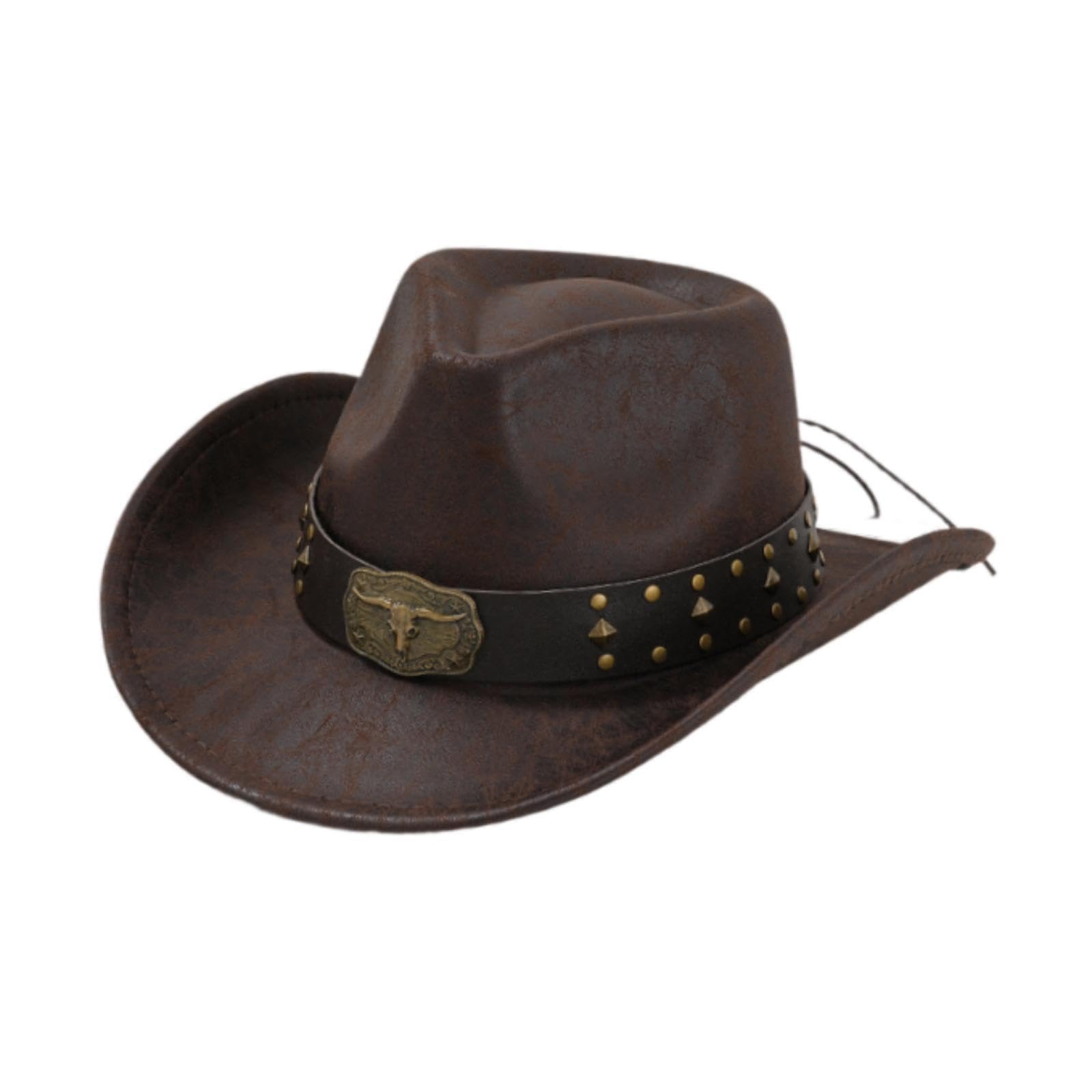 The Style Sutra Cowboy Hat for Women and Men PU Leather for Camping Street Stage Performance Brown|1 Cowboy Hat| Hats-image-15