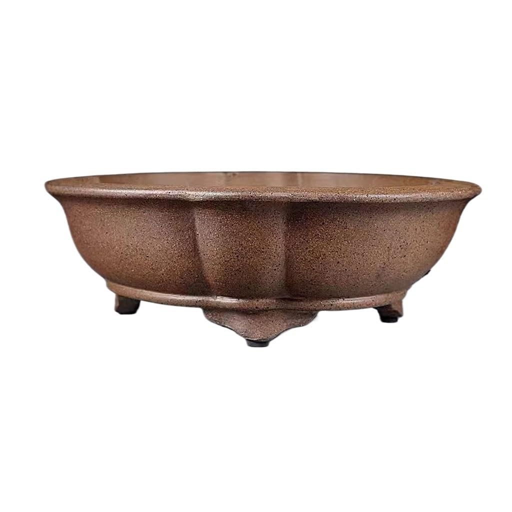 GELASIGE Flower Pots Plant Planter 13 Inch Purple Clay Bonsai Planter Handmade Purple Clay Planter Outdoor Flower Pots
