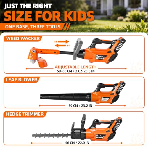 Image of Pandapop 3-in-1 Kids Leaf Blower, Weed Wacker & Hedge Trimmer Toy