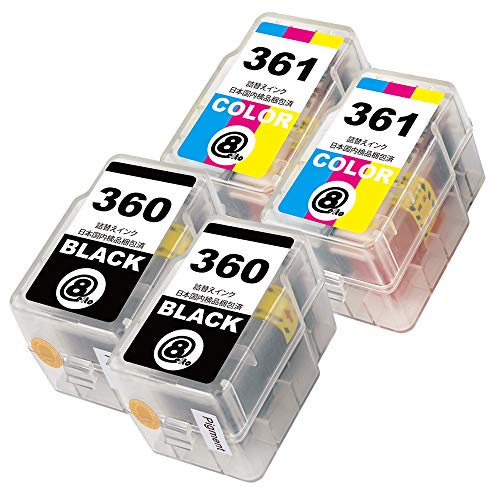 Amazon.co.jp: Canon キャノン BC-360BK(顔料ブラック)×2 + BC-361CL