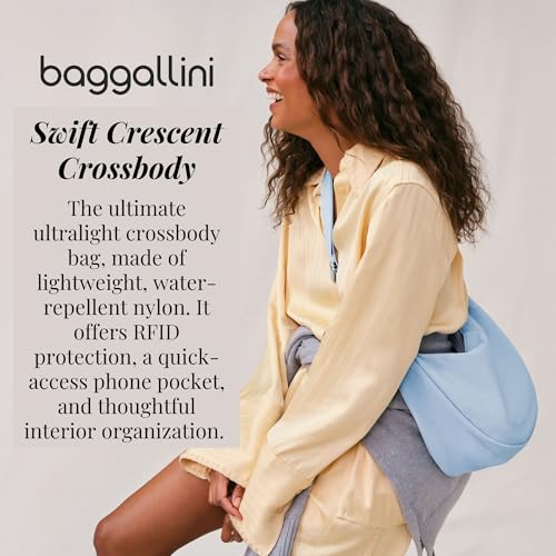 Image of Baggallini Swift Crescent Crossbody Bag for Women - Lightweight 12 inchx8 inch Travel Purse Handbag