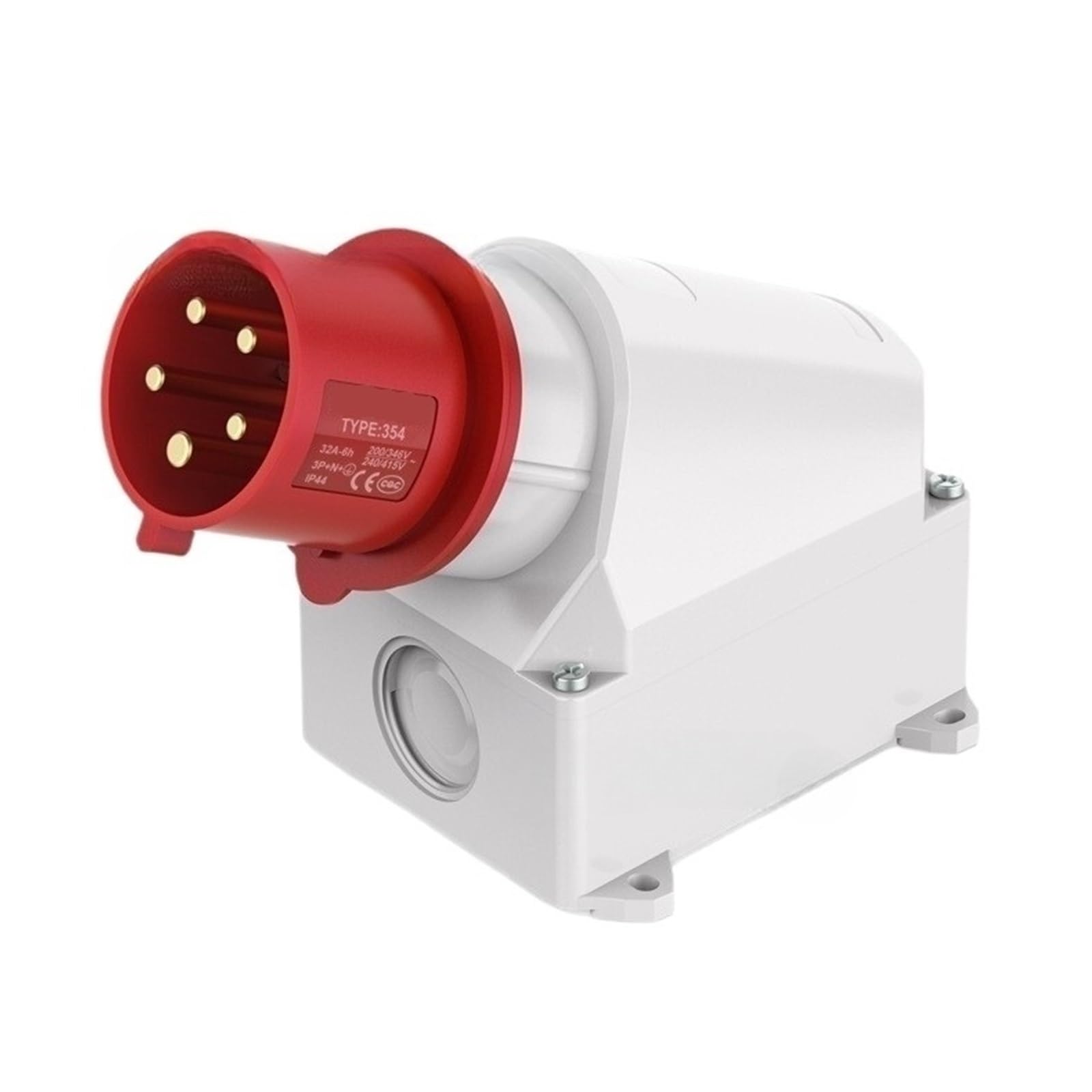 Enchufe industrial 32A de superficie con 5 polos IP44 para solucionar sobrecalentamientos