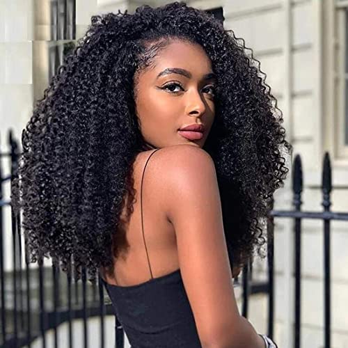 UNICE Afro Kinky Curly U Part Wigs Human Hair, Glueless Human Hair Upart Wig No Glue No Sew in Beginner Friendly 150% Density 14 inches