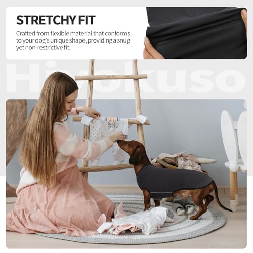 Hjyokuso Fleece Pullover für Dackel Größe M - Warme Hundesweatshirts, Elastische Kleidung für Mittelgroße Hunde