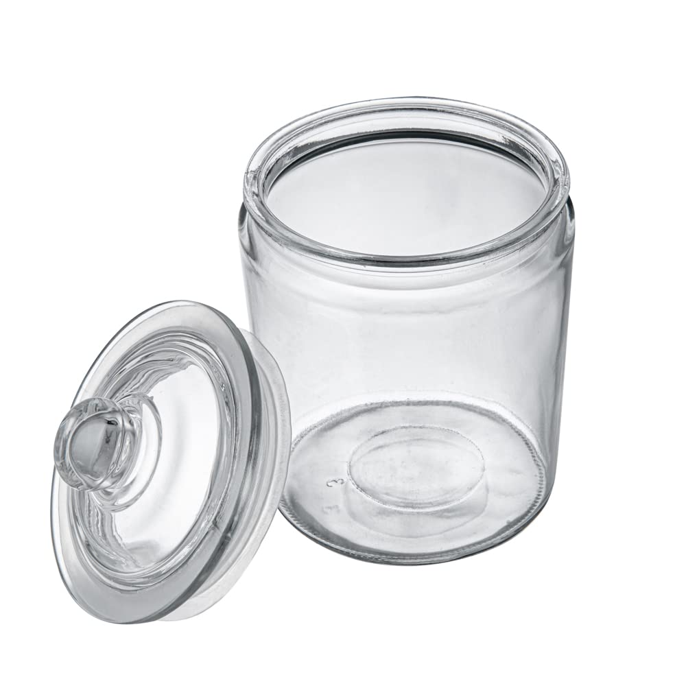 Restaurantware Vetri szklany słoik do przechowywania o pojemności 0,5 gala, ze szklaną pokrywką, 15 x 15 x 20 cm, 1 pudełko
