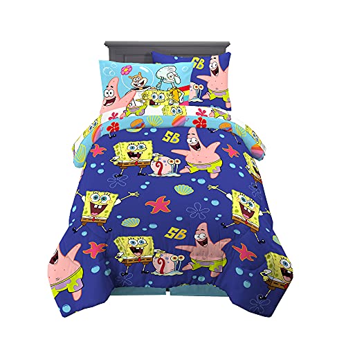 Franco Kids Bedding Super Soft Comforter and Sheet Set with Sham 5 Piece Twin Size Spongebob Squarepants