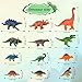 ROSEORGUN Dinosaur Toys for Kids 3-5, 12 Realistic Dinosaur Figures with a Detachable Dino Head for Scenes, Map & Transport Truck, Educational Gift Set for Boys and Girls Ages 3+