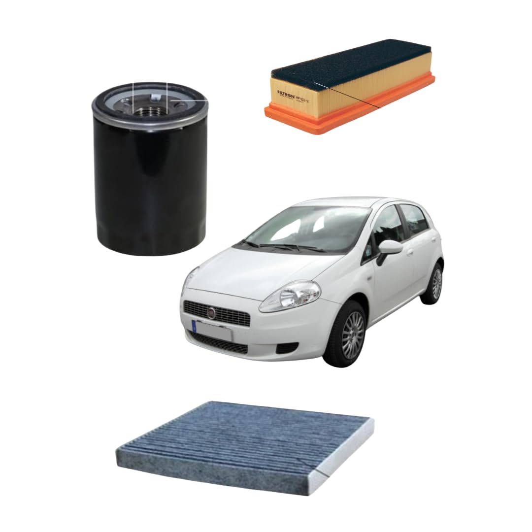 Kit tagliando 3 filtri compatibile con Fiat Grande Punto Qubo 1.2 benzina 1.4 metano
