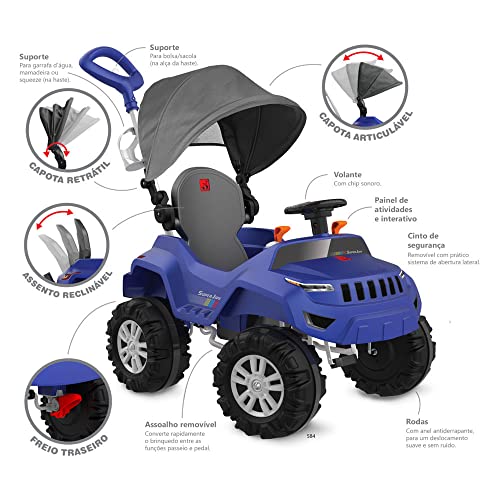 Superjipe Reclinável Passeio e Pedal Azul -... glide