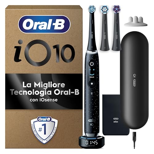 Oral-B Oral-B Spazzolino Elettrico Ricaricabile iO 10 Nero, 3 Testine Oral B, Spazzolino Elettrico, 1 Custodia Da Viaggio Ricaricabile, Pulizia Denti Efficace - Offerta Amazon Italia