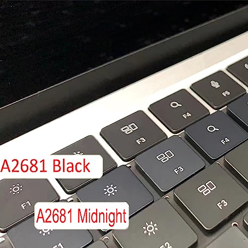 Image of Replacement Keycaps Keys for MacBook Air M2 M3 M4 13'' 15'' A2681 A3113 A2941 A3114, MacBook Pro /Max 14 16'' M2 M3 M4 A2779 A2780 A2918 A2992 A2991 A3401 A3112 2022-2024 Black