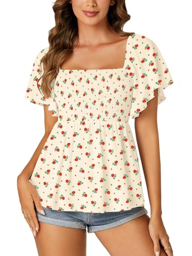 Image of LYANER Women's Square Neck Cute Peplum Top