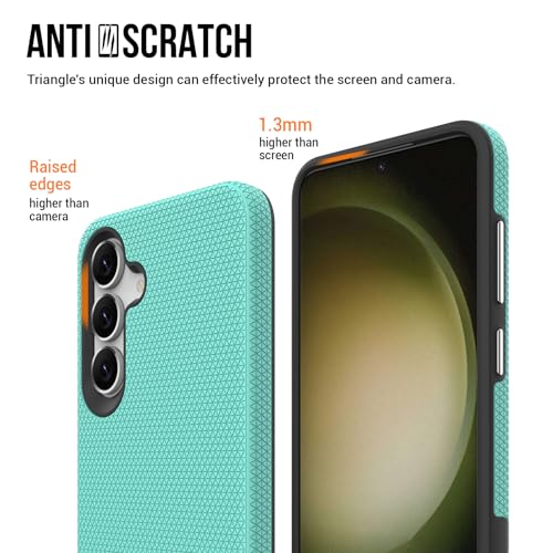 Image of NOXO Ultra-Hybrid Triangle Back Case Cover for Samsung Galaxy S25 Fe, | Shockproof Design | Camera Protection | Soft TPU & Rugged PC | Bumper Case Cover for Samsung S25 Fe, (Mint Grean)