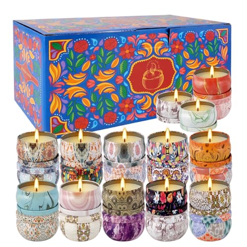 Image of 24-Piece Smokeless Scented Candle Set with 8-Hour Burn Time Each, Ideal for Home Decor,Festival Gifts and Birthdays Gifts- Premium Aromatherapy Candle,2.5oz