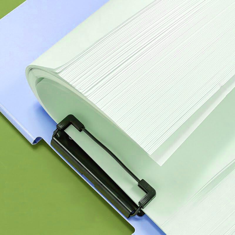 Image of AccuPrints Professional Clipboard File Folder with Cover, A4 Size, Pink, Metal Clip, Office Document Holder (Light Blue, A4) (A4P7)
