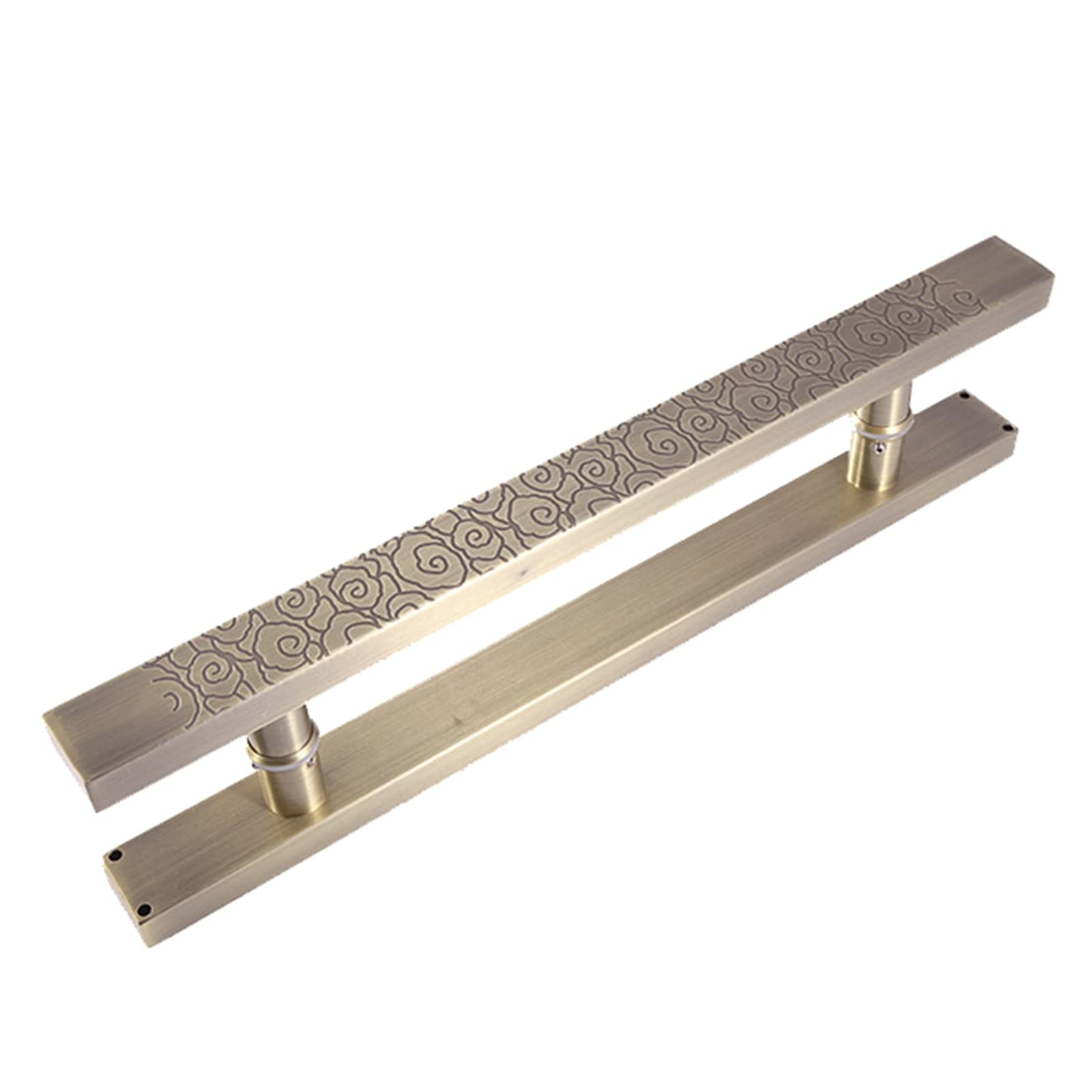 Gthtuhfd Gold Pull Push Shower Kitchen Door Pulls Door Handle H Shape Sliding Door Handle With Cloud Pattern,Traditional Door Pull Push For Wood Glass Metal Doors,-40Cm/15.7