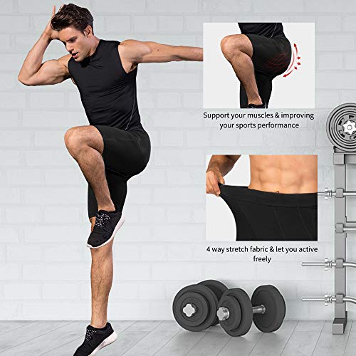 Wragcfm Compression Shorts For Men,Mens Athletic Compression Shorts With Pockets Cool Dry Running Workout Spandex Underwear Active Baselayer Sports Gym Tights （Black,M） #TOP4
