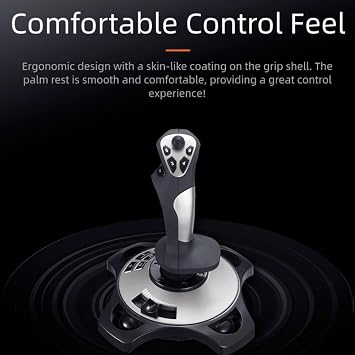 Flight Simulator Joystick Controllers for PC, ABS Gaming Gamepad with Precise Control for Flight Sim, 22.5x19x25cm, Black
