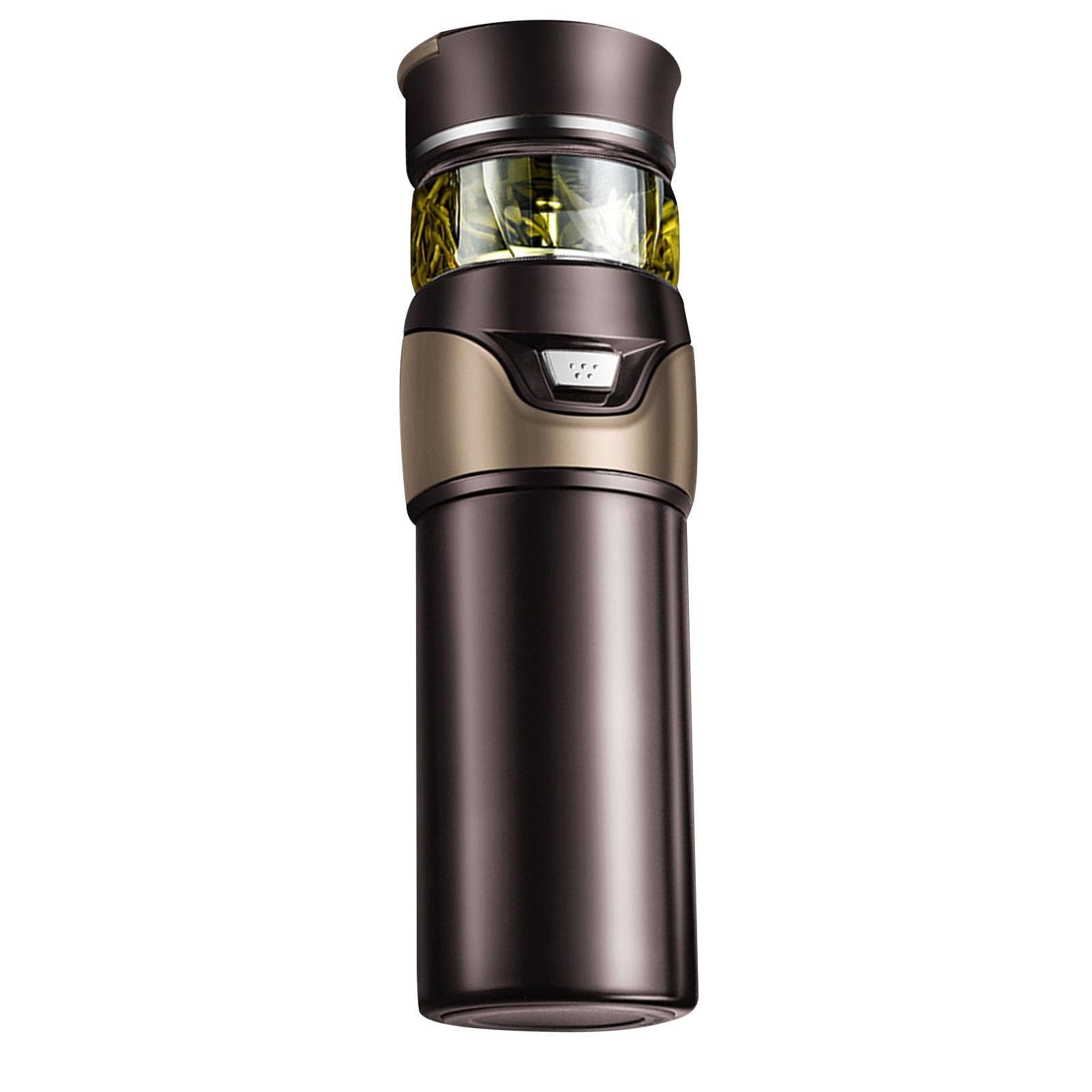 Taza de Viaje para té, Botella de té de Acero Inoxidable con Infusor, Diseño de Doble Pared, Elegante Juego de Tazas para un Aislamiento Duradero (BROWN)