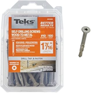 Teks #10 x 1-7/16" Wood-to-Metal T-25 Self-Drilling Screws, 100 PCS