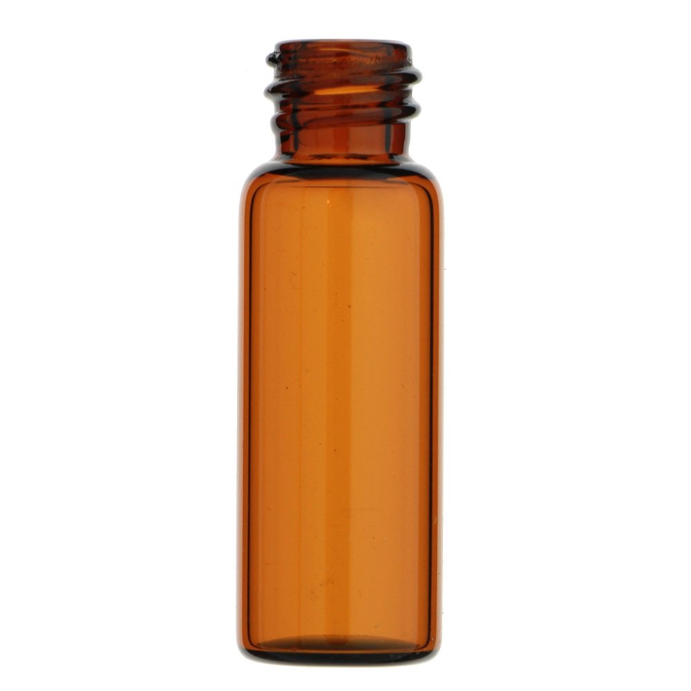 12-Pack 1/2 Dram Amber Vials Tall with Phenolic Black Lined Caps (Oils Perfume Prospecting Hobby Craft)