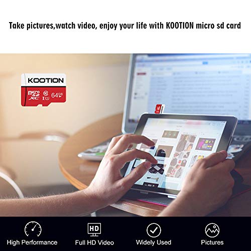 KOOTION Micro SD Karte 64GB Class10 Speicherkarte, Bis zu 80 MB/s Lesegeschwindigkeit, Mini SD Karte MicroSDXC Card Memory Karte A1 U1 UHS-I MicroSD Karte für Kameras Handy Tablets Android – Bild 8