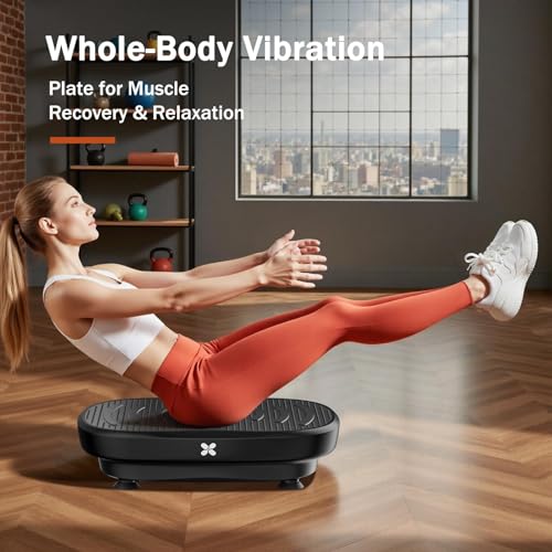 Image of Vibration Plate Exercise Machine, Vibrating Plate for Lymphatic Drainage, Shake Plate Whole Body Vibration Plate Platform, Fitness Equipment for Weight Loss Fat Burner for Women Men