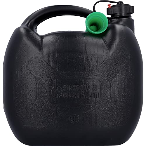 Benzinkanister, Kraftstoffkanister für Treibstoff aller Art, mit UN Zulassung, inklusive Ausgießer, Kunststoff, schwarz, 5L – Ansicht 5