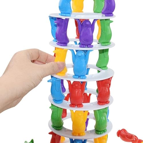 Miniatura 7 de TOYANDONA Pingüino Bloque de construcción de juguete Pingüino Torre apilamiento creativo Juguetes de apilamiento de habilidades motoras finas Juegos
